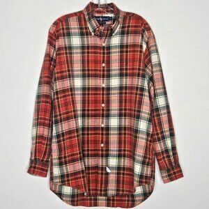 Vintage Ralph Lauren Shirt Mens Medium Red Plaid Button Up Preppy Western Casual